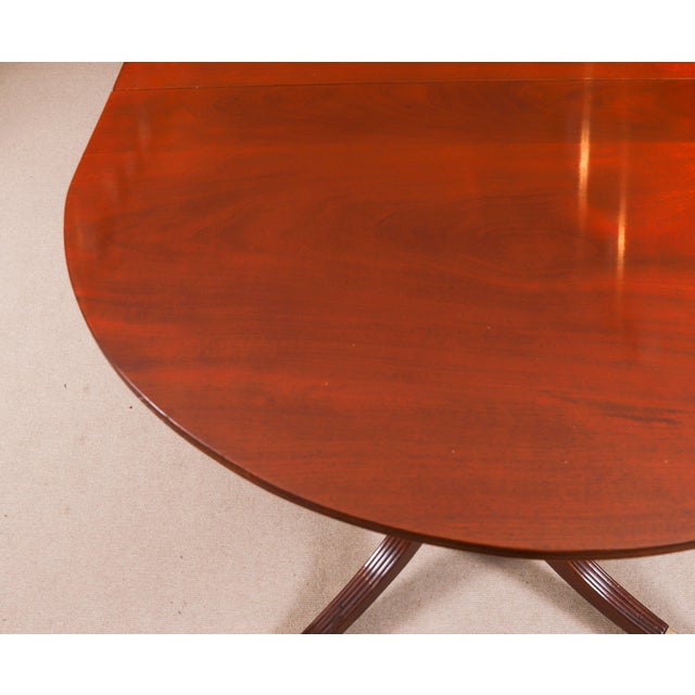 Antique Regency Triple Pillar Dining Table and Chairs, 1800s-1900s, Set of 11 For Sale - Image 9 of 18