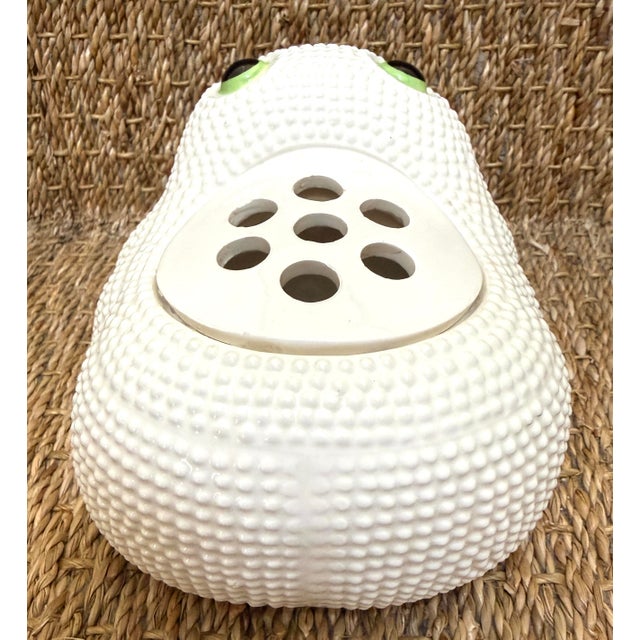 Ceramic Vintage Hobnail Frog Planter Flower Frog in the Style of Jean Roger For Sale - Image 7 of 12