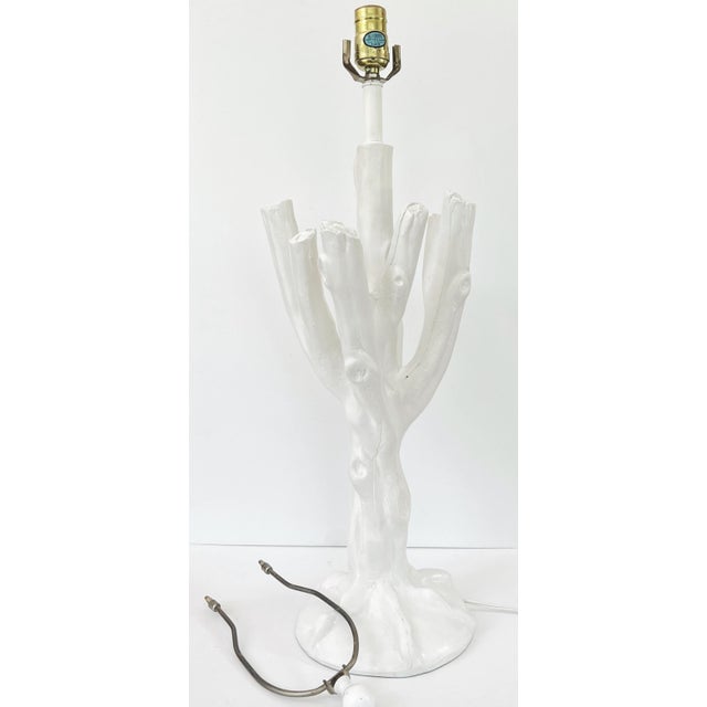 White Late 20th Century John Dickinson France Faux Bois Twig Table Lamp For Sale - Image 8 of 11