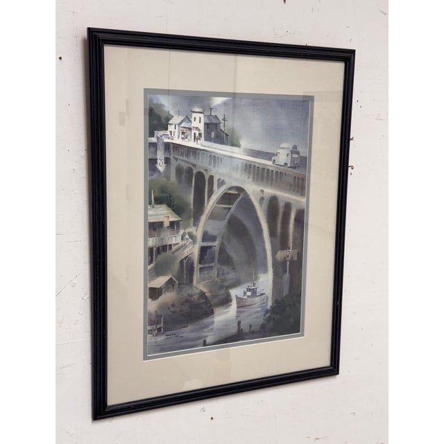 Traditional Norman Duke Depoe Bay Framed Watercolor, Circa 1985 For Sale - Image 3 of 11