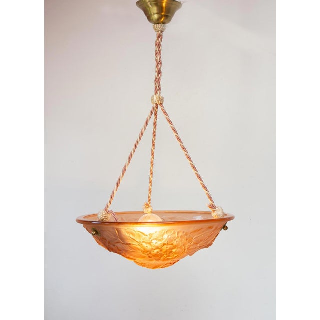Art Deco Style Ceiling Lamp in Pink Glass, 1930s-1940s For Sale - Image 4 of 9