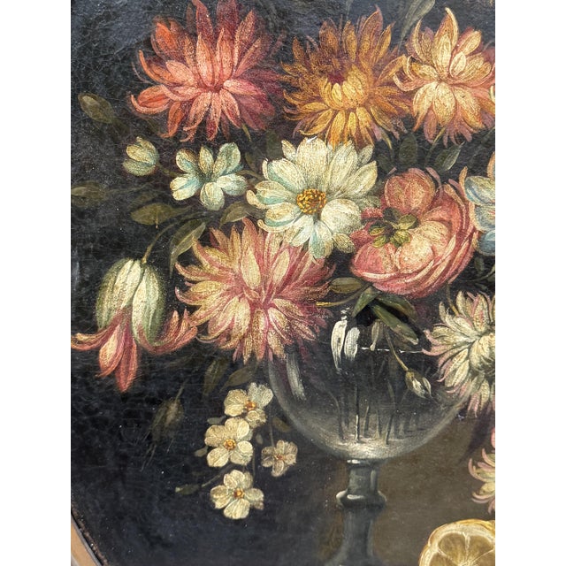 Still Life with Bouquet of Flowers, 1800s, Oil Painting on Canvas, Framed For Sale - Image 7 of 13