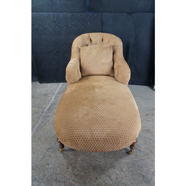 Century Furniture Tufted Walnut Chaise Lounge Chair Daybed Fainting Couch 78" For Sale - Image 6 of 14