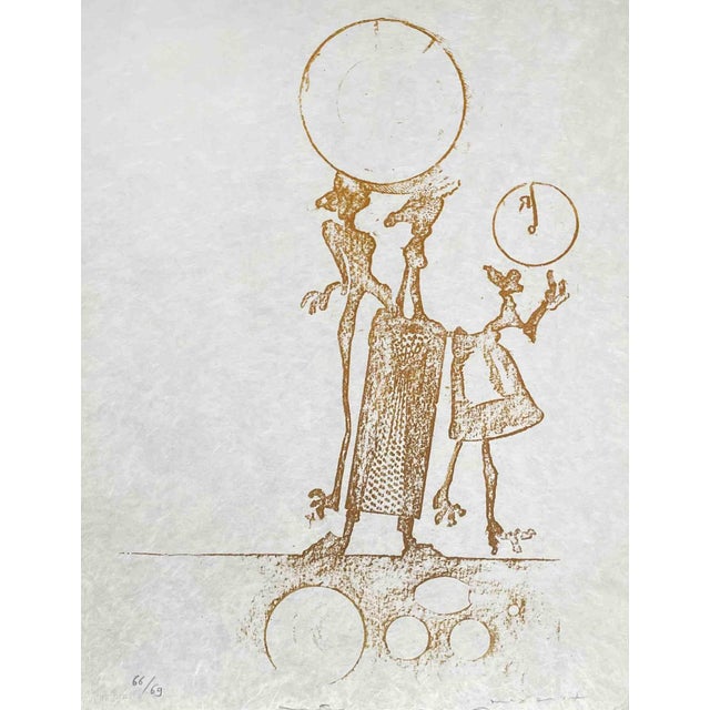 Wunderhorn is an artwork realized by Max Ernst, Lewis Carrolls,1970. Lithograph on Japon Paper, igned and numbered 68/69....