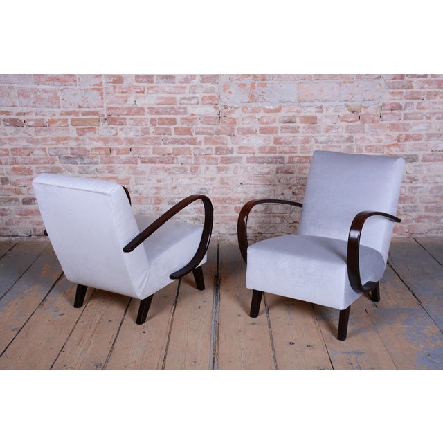 Brown Czech Art Deco Model C Lounge Chairs attributed to J. Halabala for Up Závody, 1930s, Set of 2 For Sale - Image 8 of 11