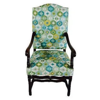 Louis XIV Style French Fauteuil Arm Chair, Newly Upholstered For Sale