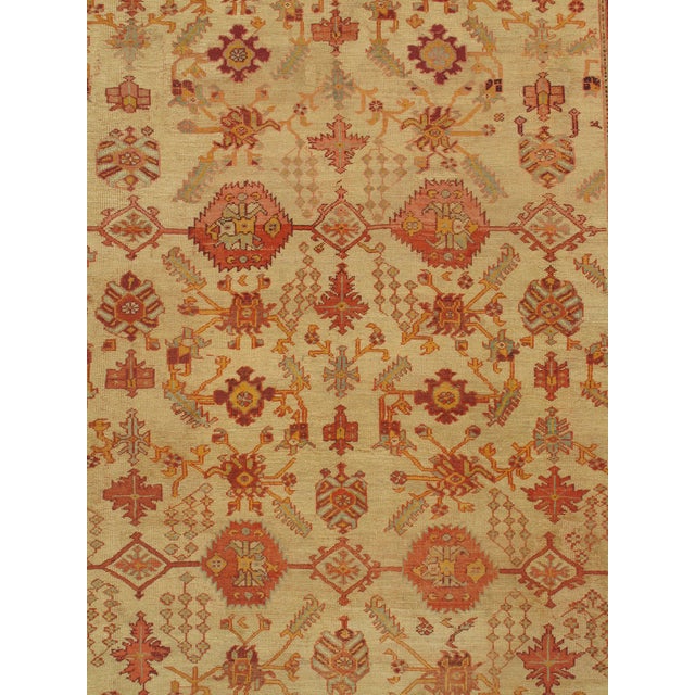 Late 19th Century Turkish Oushak Rug Soft Ivory Field, Terracotta & Gold Tones For Sale - Image 15 of 18