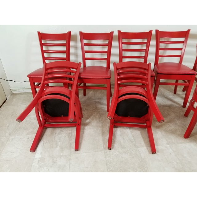 Red Dining Chairs - set of 8 For Sale - Image 10 of 13