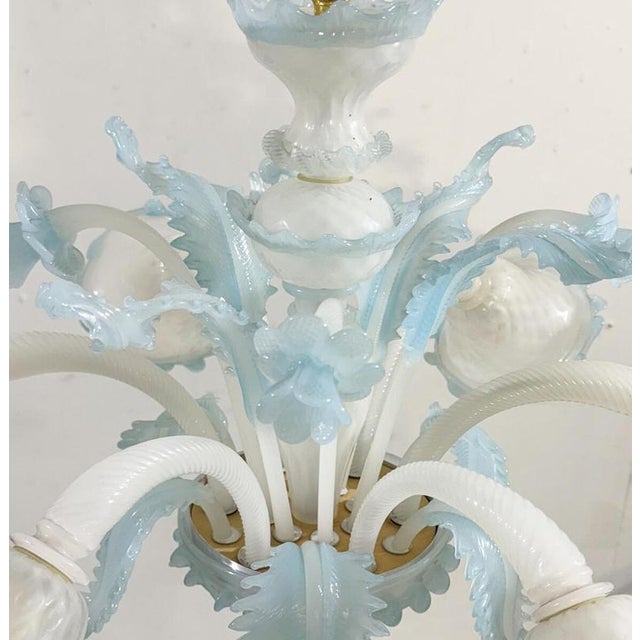 1950s Vintage Chandelier in Blue Murano Glass, 1950s For Sale - Image 5 of 6