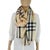 Burberry Burberry Beige Plaid Wide 100% Cashmere Scarf For Sale - Image 4 of 8