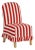 Aria Ruffle Slipcover Dining Chair in Red Canopy Stripe For Sale