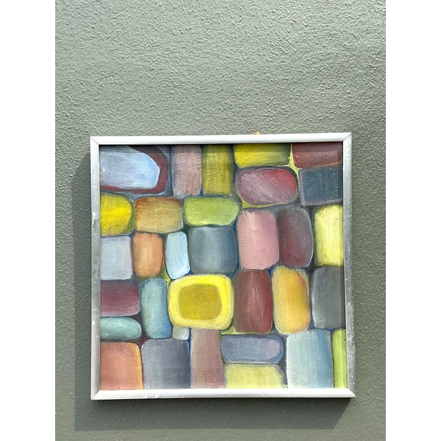Vintage Original Abstract Oil on Board For Sale - Image 10 of 12