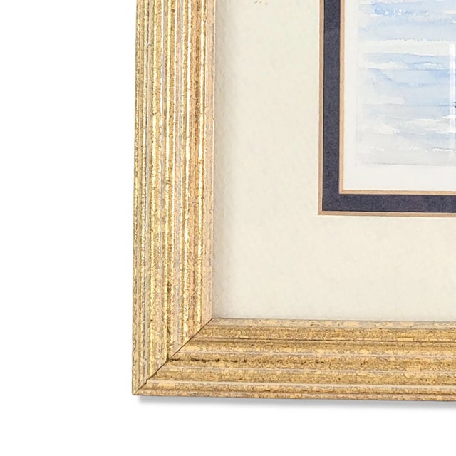 Wood Framed Ray Prosser "Our Quiet Morning, Bass Harbor Head" Watercolor Painting For Sale - Image 7 of 11