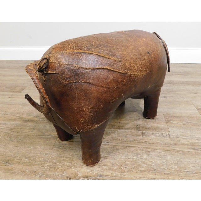 Dimitri Omersa Abercrombie & Fitch Vintage Leather Pig Footstool