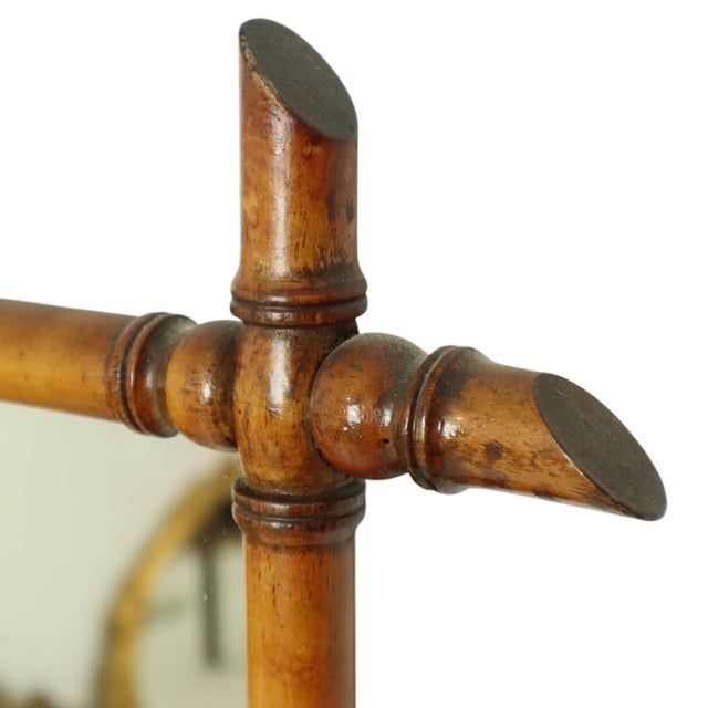 Brown Antique French Faux Bamboo Mirror, 1890s For Sale - Image 8 of 14