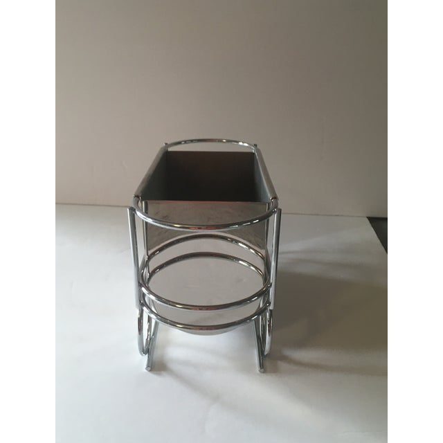 1970s 1970s Art Deco Style Chrome Caboose Wine Bottle Trolly For Sale - Image 5 of 11
