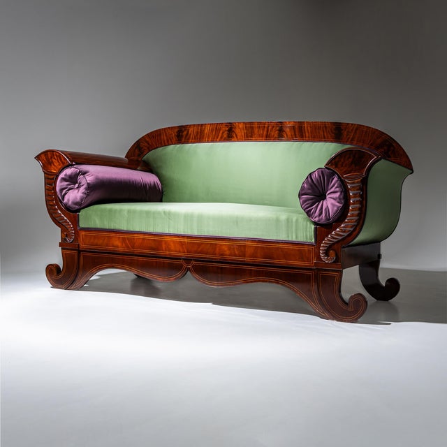 Antique Biedermeier Sofa in Mahogany, Northern Germany, 1830 For Sale - Image 4 of 13
