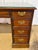 Sligh-Lowry Furniture Co. Vintage Sligh Furniture Chippendale Mahogany and Tooled Leather Top Partners Desk With Glass For Sale - Image 4 of 18