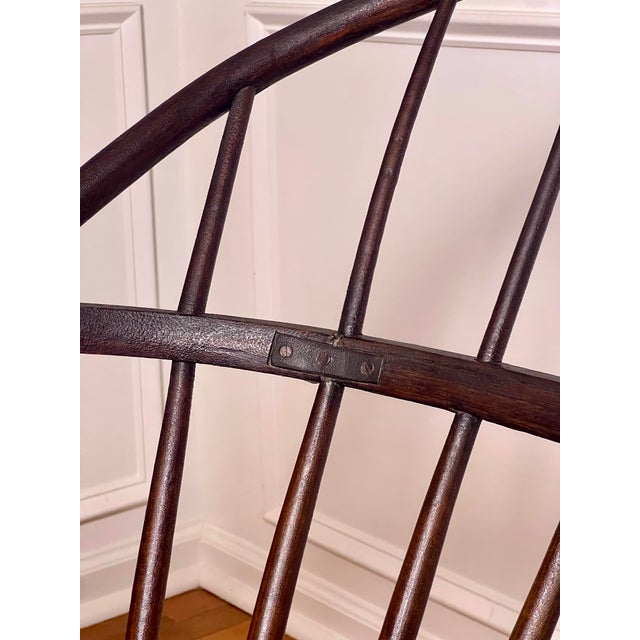 Pair of Early 20th Century Sack Back Windsor Armchairs in a Dark Finish For Sale - Image 13 of 18