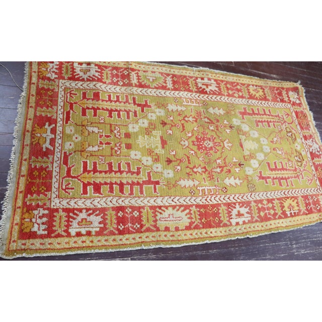 Turkish Antique Turkish Ghiordes Oushak Rug For Sale - Image 3 of 11