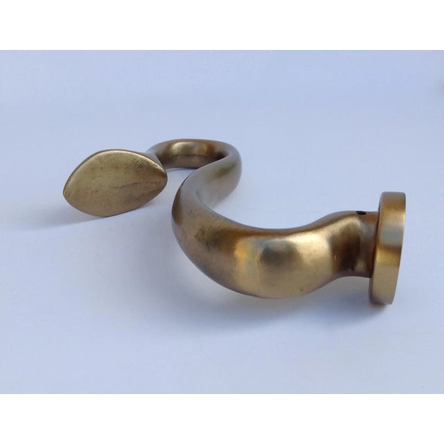 C.1990's German Hand Forged Bronze Serpentine Tieback by Blome" For Sale - Image 4 of 11