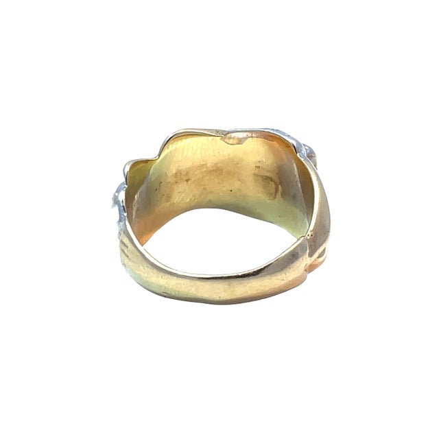 14k Yellow & White Gold Bold Sculptural Ring, Size 8 For Sale In New York - Image 6 of 7