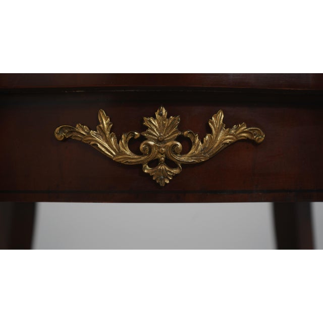 Wood Maitland Smith French Louis XV Mahogany Lamp Table W. Brass Ormolu For Sale - Image 7 of 13