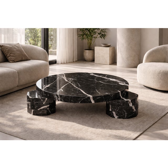 Handmade Round Table with Octagonal Feet by Andrea Grasso For Sale - Image 4 of 7