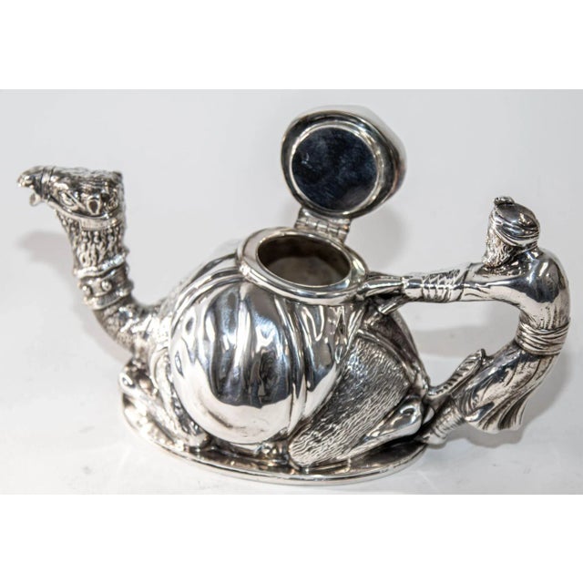 Metal French Silver-Plated Karawan Camel Teapot by Mariage Frères, Paris, 1990s For Sale - Image 7 of 12