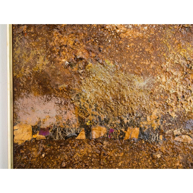 1960s Brown Abstract Oil Painting by Fischer Chairish