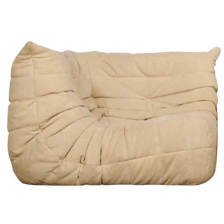 Togo Corner Seat by Michel Ducaroy for Ligne Roset in Beige Alcantara Ultrasuede For Sale
