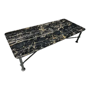 Manner of Ilana Goor Steel “Rebar” Coffee in Portoro Marble