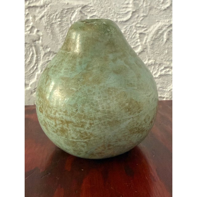Metal Vintage Verdigris Patinated Metal Pear Sculpture For Sale - Image 7 of 7