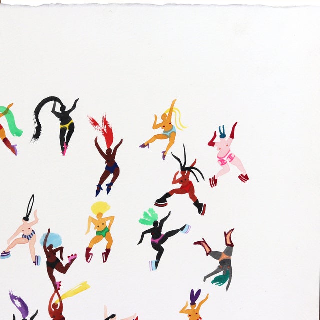 Contemporary I Know What You Did Last Summer - Original Contemporary Figurative Watercolor on Paper For Sale - Image 3 of 6