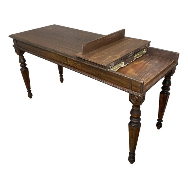 Antique Victorian Mahogany Writing Desk Library Table For Sale