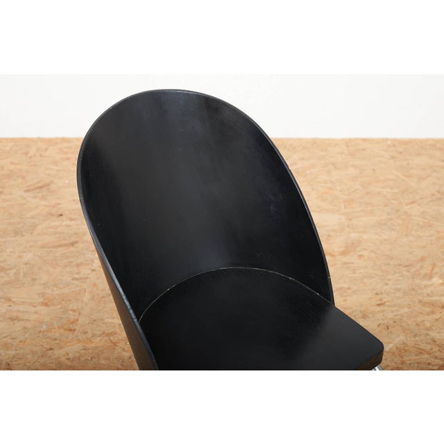 Black B247 Cantilever Chair in Chrome-Plated Tubular Steel and Black Lacquered Plywood attributed to Thonet, 1932 For Sale - Image 8 of 12