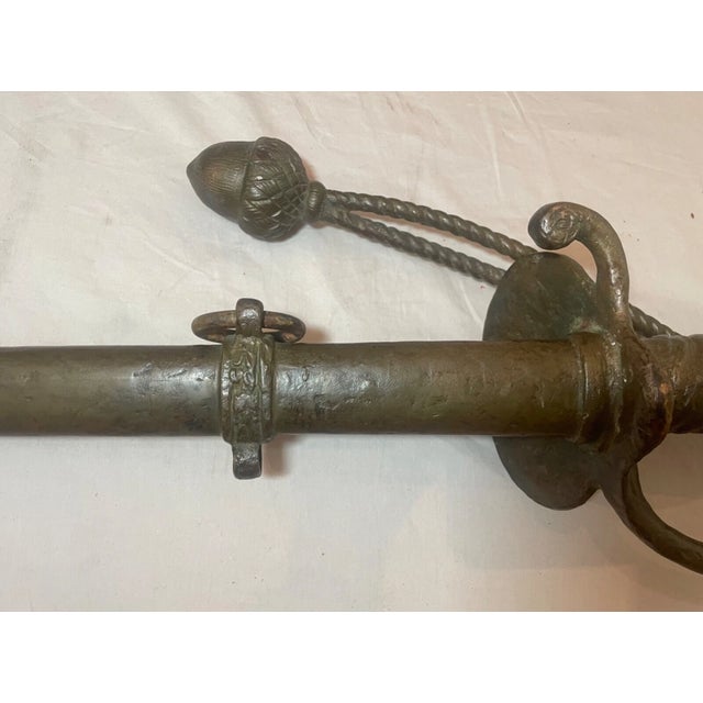 Large Antique Solid Bronze American Eagle Sword Military Sculpture Wall Statue For Sale - Image 17 of 18