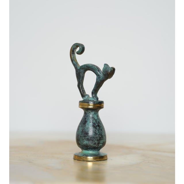 1950s Mid-Century Modern Austrian Brass Cat Corkscrew by Walter Bosse, 1950s For Sale - Image 5 of 6