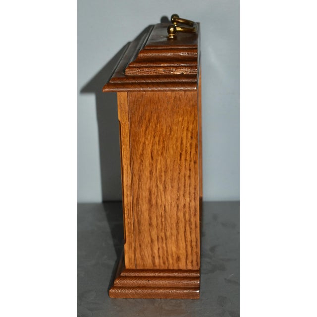 Traditional Vintage Oak Quartz Carriage/Mantel Clock For Sale - Image 3 of 12