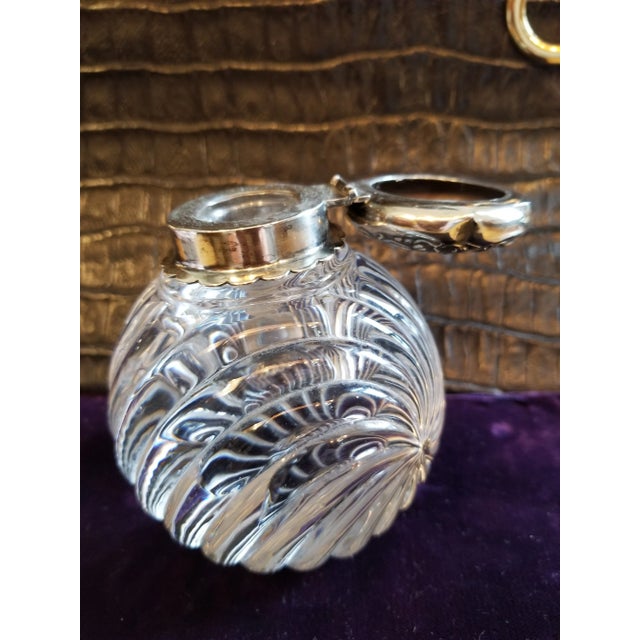 Metal 1900s Baccarat Crystal and Silver Inkwell For Sale - Image 7 of 10
