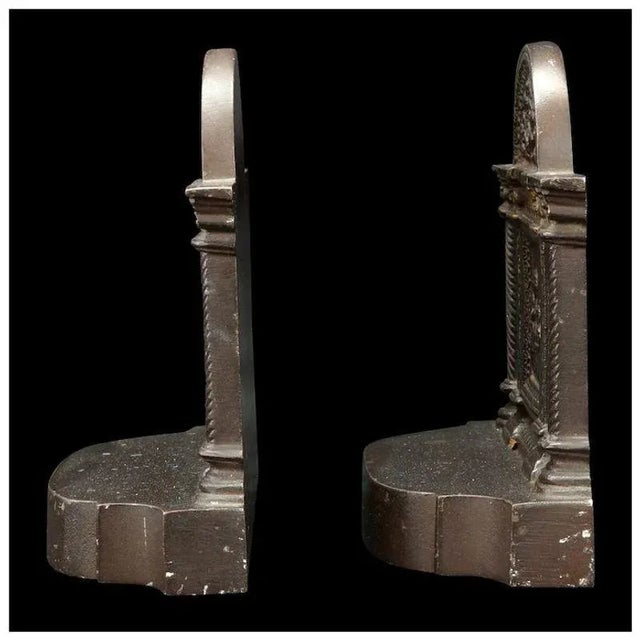 Circa 1930 Bradley and Hubbard Iron Bookends With Spinning Scene- a Pair For Sale In Phoenix - Image 6 of 9
