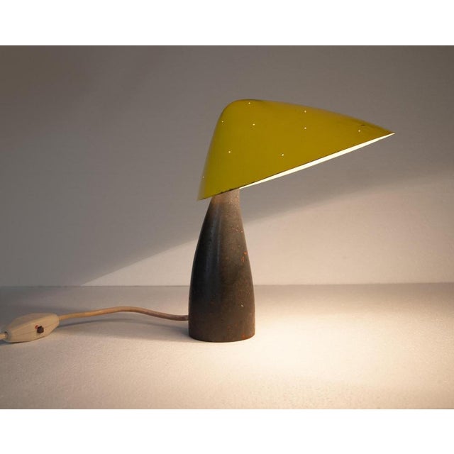 Perforated Metal Mushroom Table Lamp in the style of Carl Auböck, Austria, 1950s For Sale - Image 3 of 13