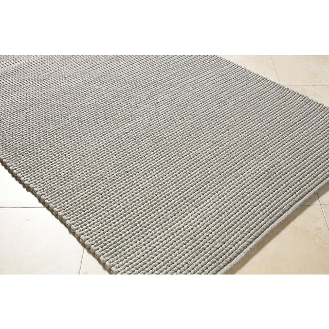 Nautical Beach House Handmade Rug Dove Grey 9x12 For Sale - Image 3 of 4