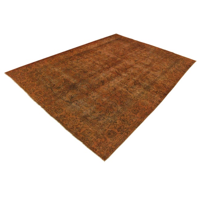 Rustic 1960s 1960s Vintage Orange/Brown Wool Rug For Sale - Image 3 of 10