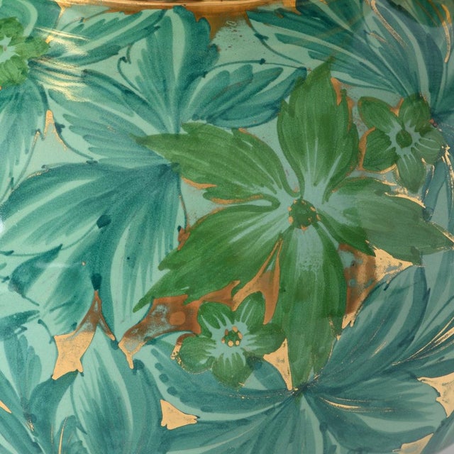 Italian Green and Gold Vase from Maioliche Deruta, 1960s For Sale - Image 11 of 12