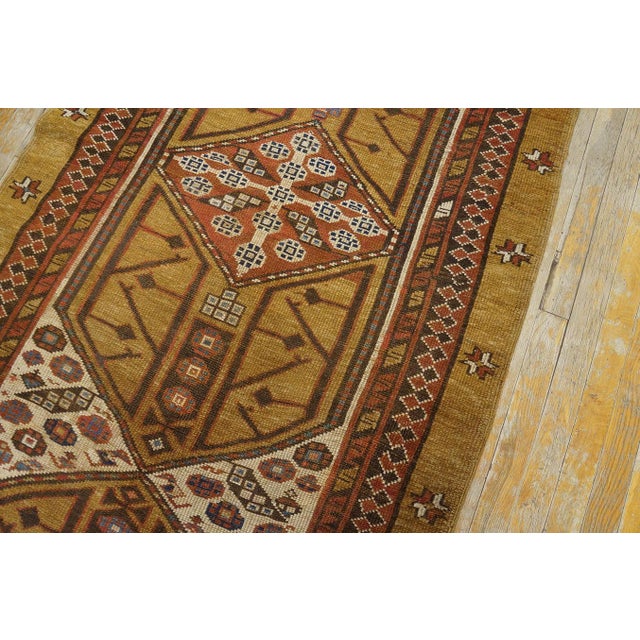 Early 20th Century 1900s Brown Geoemtric Antique Nw Persian Serab Rug 3' 7" X 10' 8" Handknotted Wool Carpet For Sale - Image 5 of 6