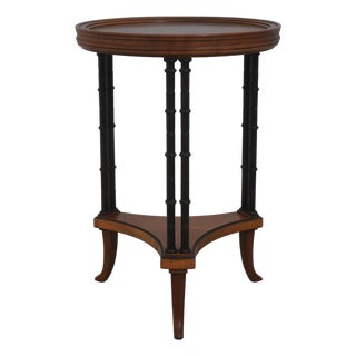 Baker Faux Bamboo Round Accent Table For Sale