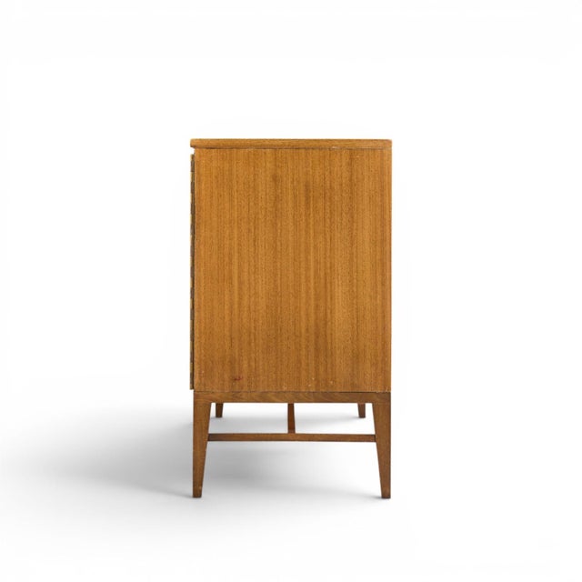 Calvin Paul McCobb for Calvin Mid Century Walnut and Brass Room Divider Credenza With Hutch For Sale - Image 4 of 15