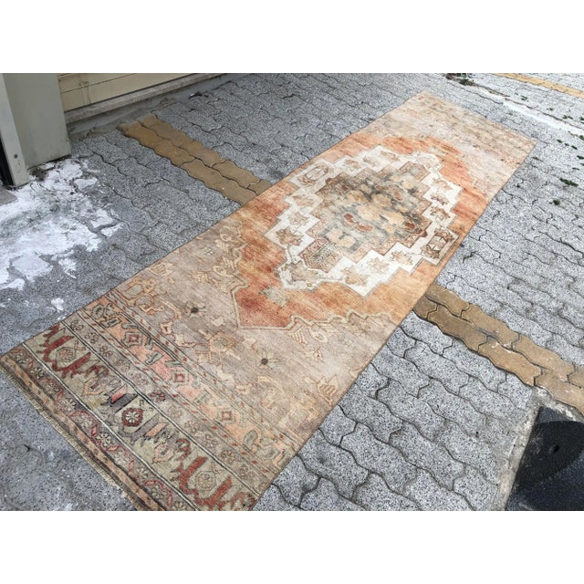 Textile 1960s Burnt Orange Hallway Runner Rug For Sale - Image 7 of 11