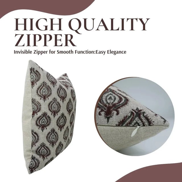 Modern Fabdivine Floral Home Decor Cushion Cover 18x18 Inch- Uday For Sale - Image 3 of 5